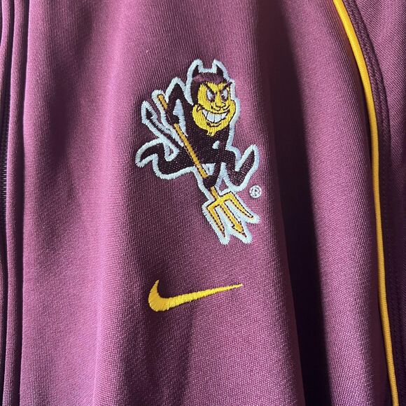 Arizona State Sun Devils Jacket Mens XL Maroon NCAA College Nike Full Zip Track - Picture 5 of 15